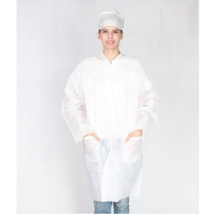 Blouse de laboratoire jetable anti-statique avec Velcro