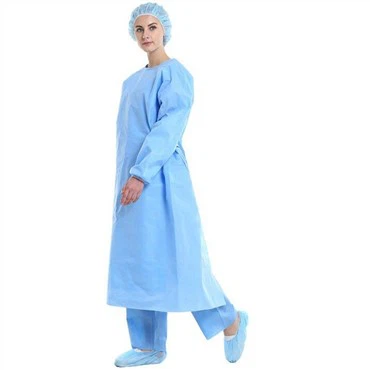 Blouses chirurgicales jetables non tissées avec poignets élastiques